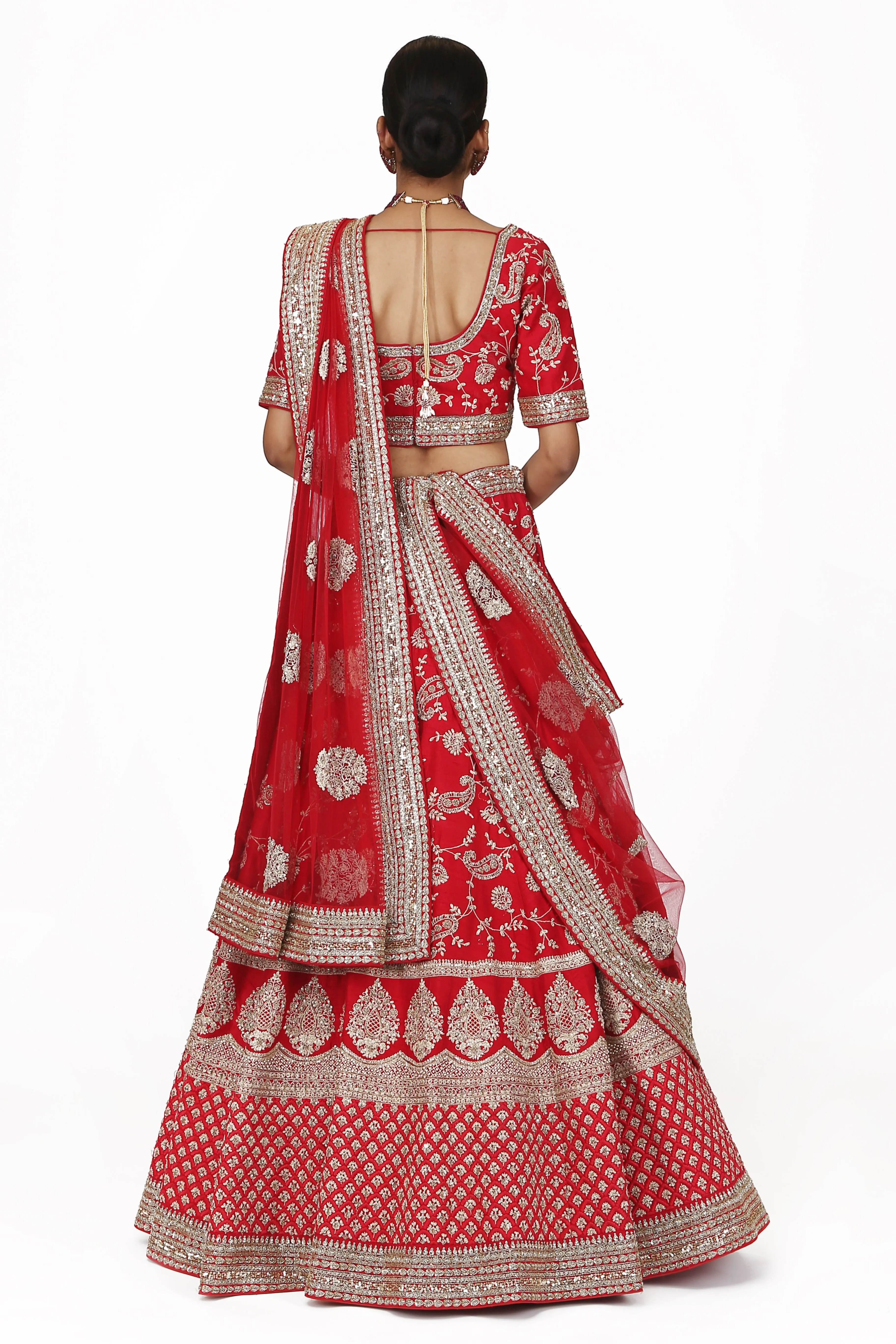 Vermilion Red Lehenga Set